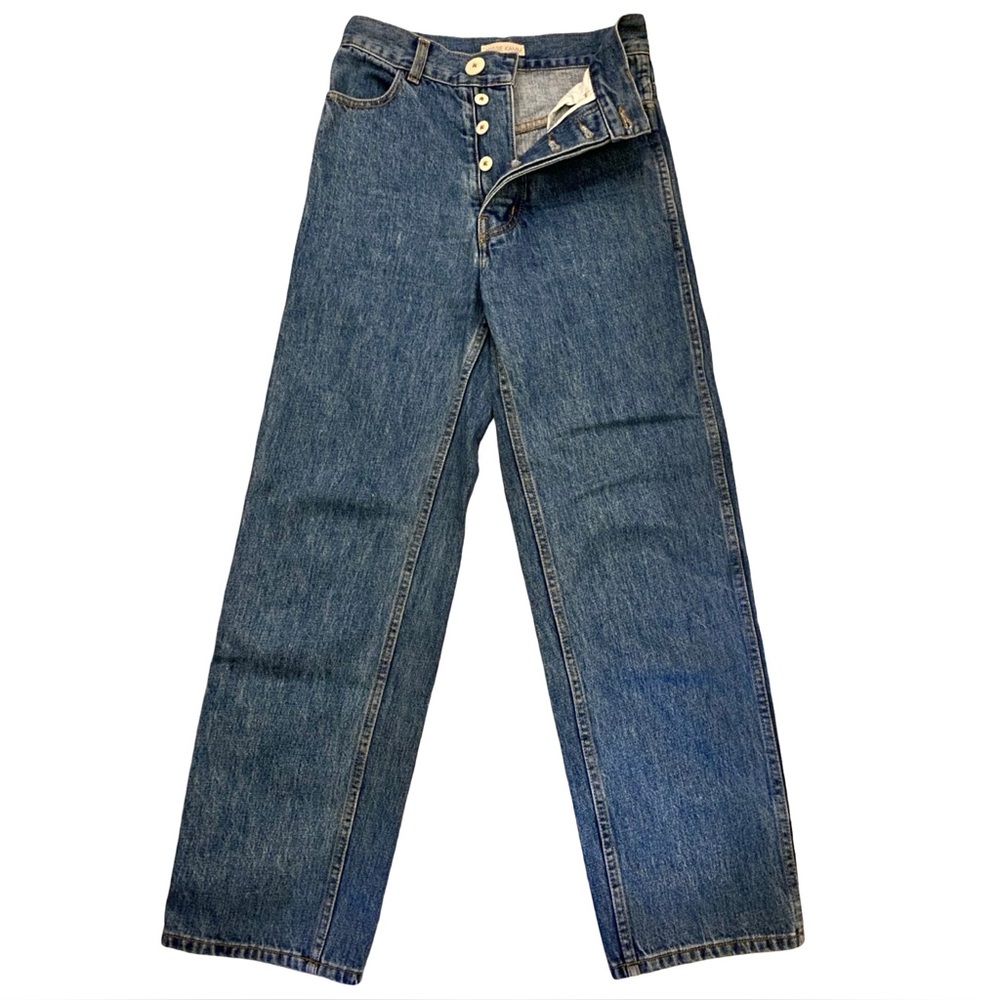 Jesse Kamm Straight Leg Denim Jeans Button Fly Japanese Denim Cowboy Blue 2 - Picture 6 of 10